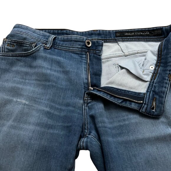 Armani Exchange Jeans Mens Size 34 J14 Skinny Fit Denim 5-Pockets Stretch Blue - Picture 3 of 7